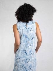 Weird Fish Blue Adenea 100% Cotton Jersey Shift Dress - Image 2 of 6