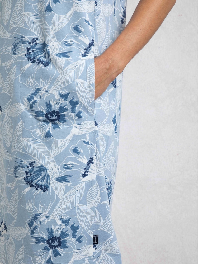 Buy Weird Fish Blue Adenea 100% Cotton Jersey Shift Dress from Next USA