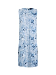 Weird Fish Blue Adenea 100% Cotton Jersey Shift Dress - Image 5 of 6