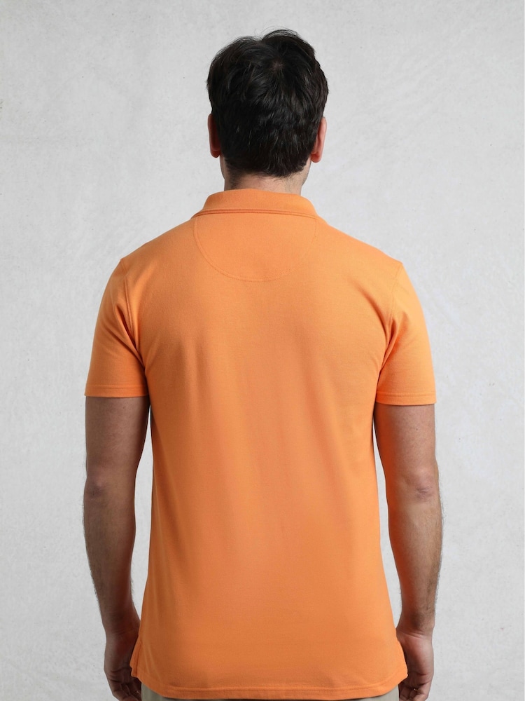 Orange - Weird Fish Miles Pique 100% Cotton Polo Shirt - Bild 2 von 7