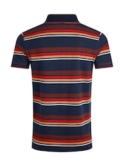 Blau - Weird Fish Sunbury Striped Pique 100% Cotton Polo Shirt - Bild 7 von 7