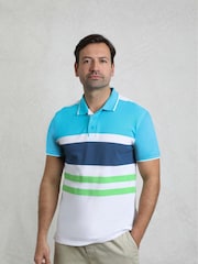 Weird Fish Oceano Sunbury Striped Pique 100% Cotton Polo Shirt - Image 1 of 7