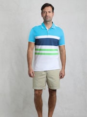Weird Fish Oceano Sunbury Striped Pique 100% Cotton Polo Shirt - Image 3 of 7
