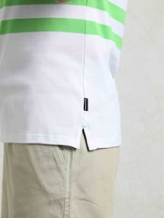 Weird Fish Oceano Sunbury Striped Pique 100% Cotton Polo Shirt - Image 5 of 7