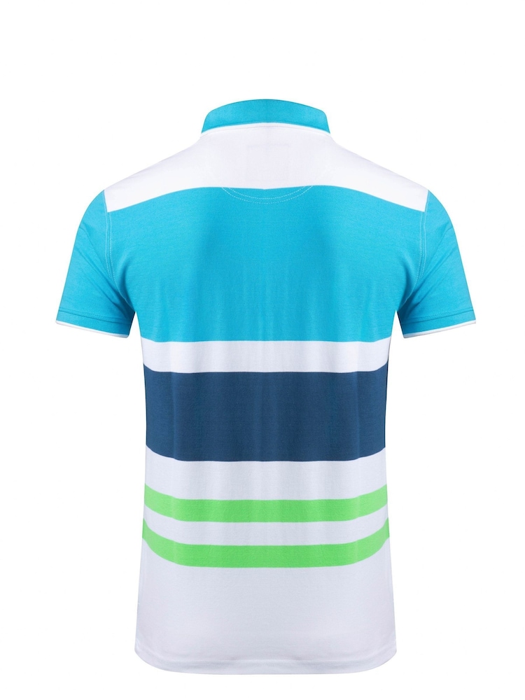 Weird Fish Oceano Sunbury Striped Pique 100% Cotton Polo Shirt - Image 7 of 7
