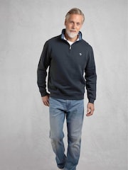Weird Fish Blue Archer WF Branded 1/4 Zip Sweatshirt - Image 3 of 6