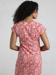 Weird Fish Red Tallahassee 100% Cotton Jersey Dress - Image 2 of 6