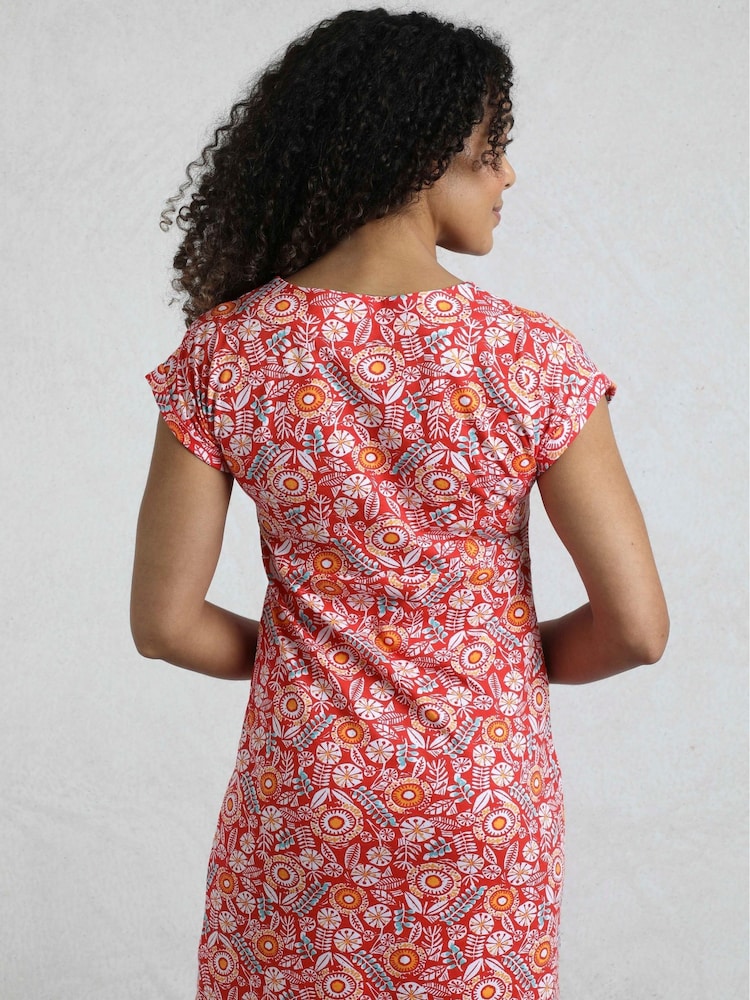 Weird Fish Red Tallahassee 100% Cotton Jersey Dress - Image 2 of 6