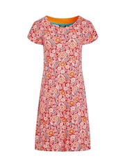 Weird Fish Red Tallahassee 100% Cotton Jersey Dress - Image 5 of 6