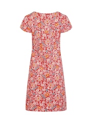 Weird Fish Red Tallahassee 100% Cotton Jersey Dress - Image 6 of 6