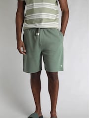 Weird Fish Green Crawford Loopback 100% Cotton Shorts - Image 1 of 7