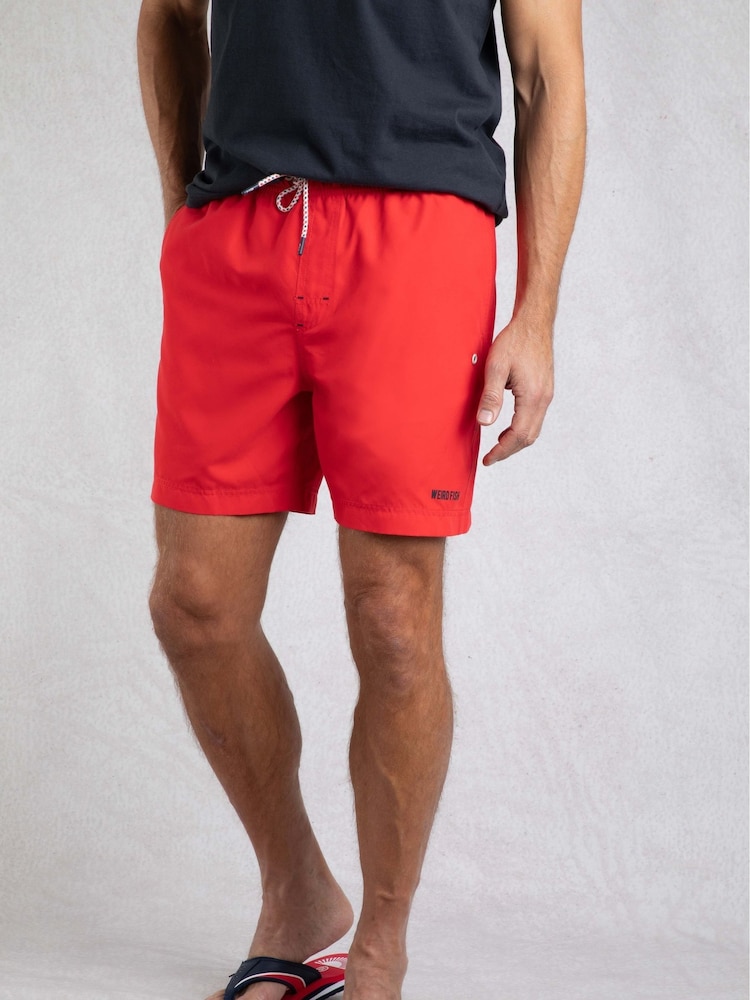Weird Fish Red Banning Swim Shorts - Image 3 of 7