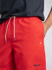 Weird Fish Red Banning Swim Shorts - Image 4 of 7