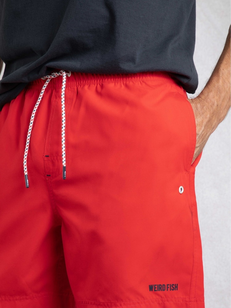 Weird Fish Red Banning Swim Shorts - Image 4 of 7