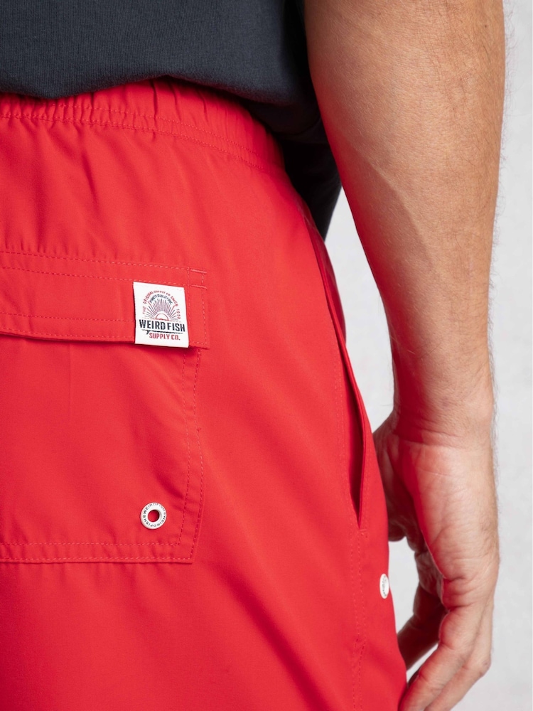 Weird Fish Red Banning Swim Shorts - Image 5 of 7