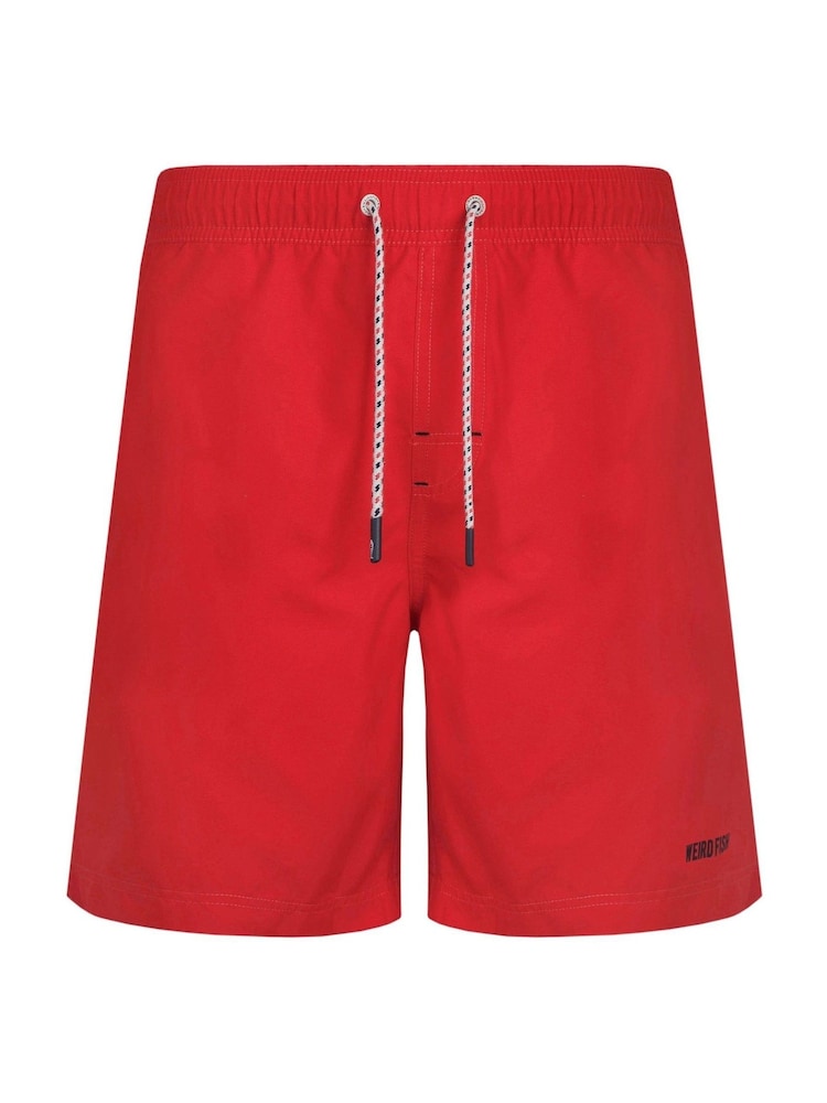 Weird Fish Red Banning Swim Shorts - Image 6 of 7