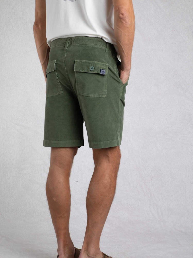 Weird Fish Green Munro Cord Shorts - Image 2 of 7 Weird Fish Green Munro Cord Shorts - Image 2 of 7