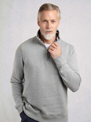 Weird Fish Grey Archer WF Branded 1/4 Zip Sweatshirt - Image 1 of 6
