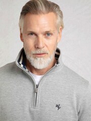 Weird Fish Grey Archer WF Branded 1/4 Zip Sweatshirt - Image 4 of 6