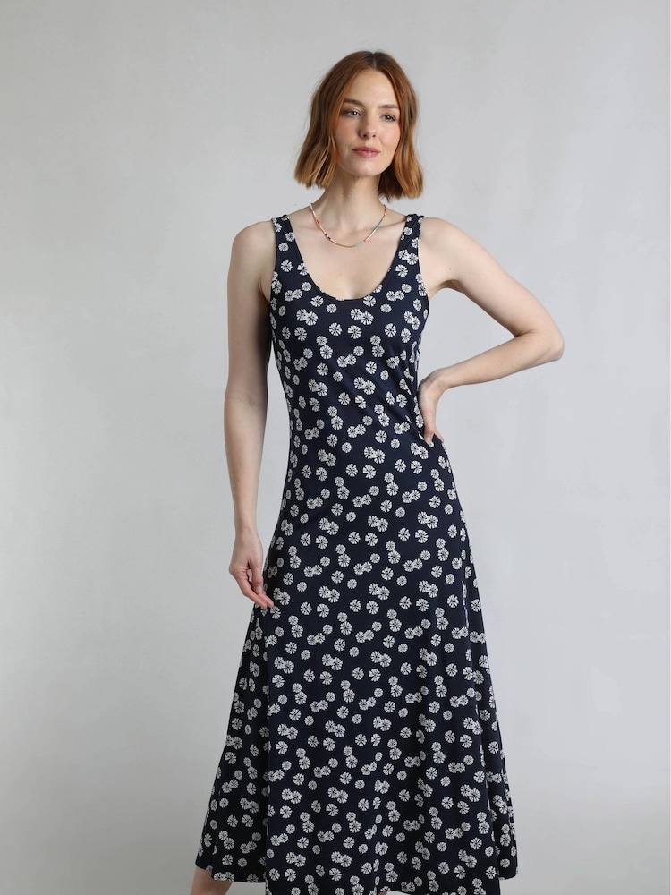 Weird Fish Blue Tivoli Printed Jersey Dress - Image 1 of 4