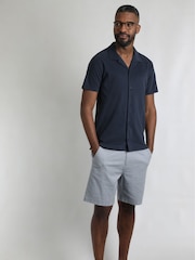 Weird Fish Blue Grafton Soft Jersey 100% Cotton Shirt - Image 3 of 6