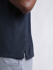 Weird Fish Blue Grafton Soft Jersey 100% Cotton Shirt - Image 4 of 6