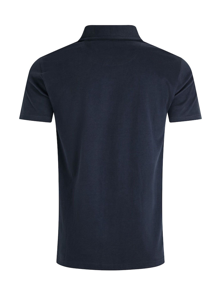 Weird Fish Blue Grafton Soft Jersey 100% Cotton Shirt - Image 6 of 6