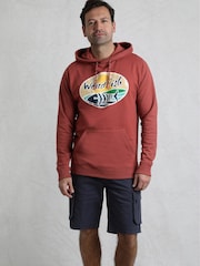 Weird Fish Red Bryant Front Print Graphic Popover Hoodie - Image 1 of 7
