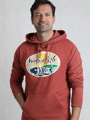 Weird Fish Red Bryant Front Print Graphic Popover Hoodie - Image 3 of 7