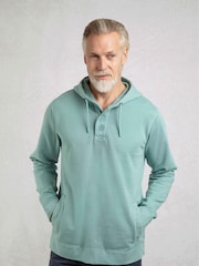 Weird Fish MineralBlu Blue Woodside Sunwashed Loopback 100% Cotton Hoodie - Image 1 of 7
