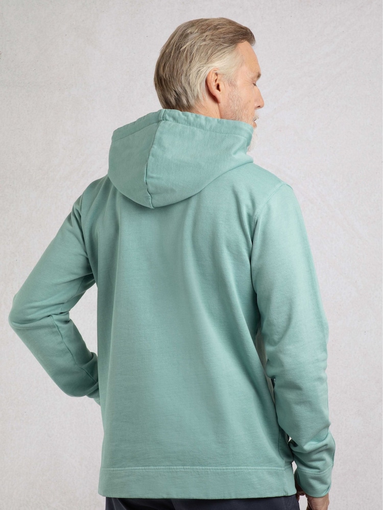 Weird Fish MineralBlu Blue Woodside Sunwashed Loopback 100% Cotton Hoodie - Image 2 of 7