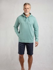 Weird Fish MineralBlu Blue Woodside Sunwashed Loopback 100% Cotton Hoodie - Image 3 of 7