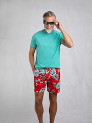 Weird Fish Red Belukha Printed Swim Shorts - Image 1 of 7
