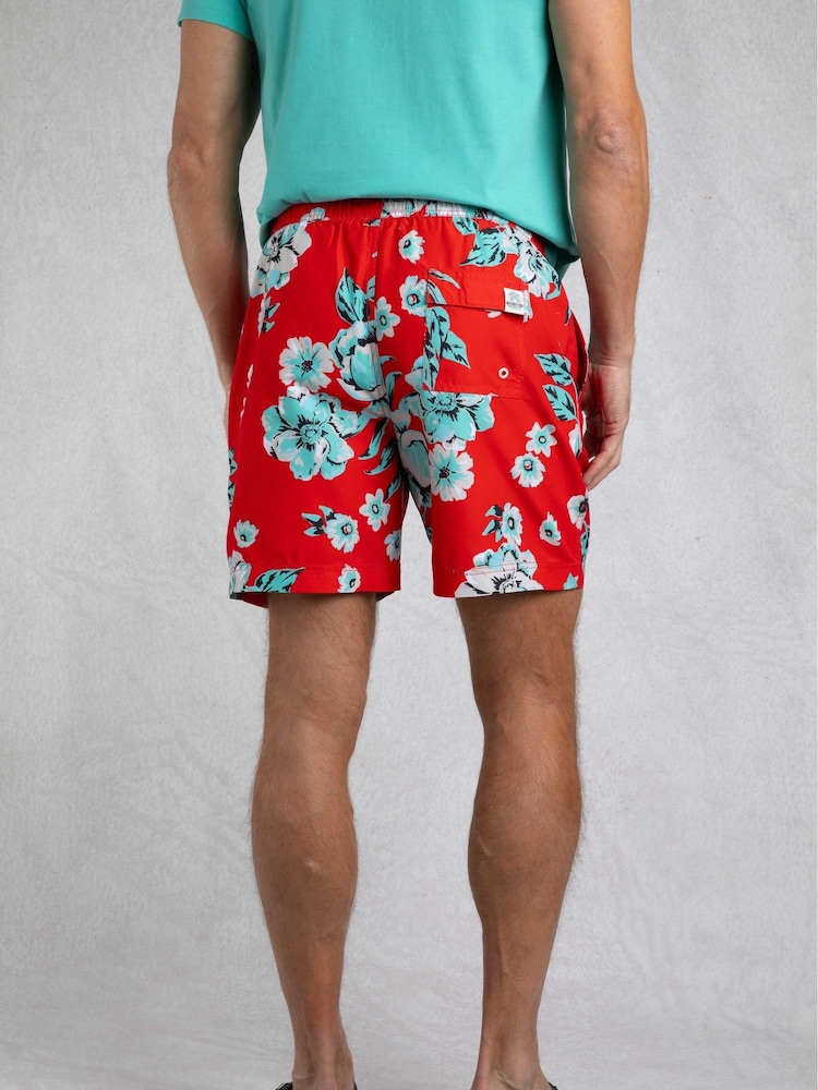 Weird Fish Red Belukha Printed Swim Shorts - Image 2 of 7