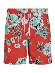 Weird Fish Red Belukha Printed Swim Shorts - Image 6 of 7
