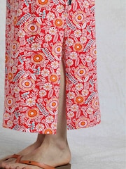 Weird Fish Red Mirren Printed 100% Cotton Maxi Dress - Image 4 of 6