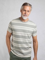 Серый - Weird Fish Xavier Crepe Stripe T-Shirt - Image 1 of 7