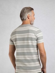 Серый - Weird Fish Xavier Crepe Stripe T-Shirt - Image 2 of 7