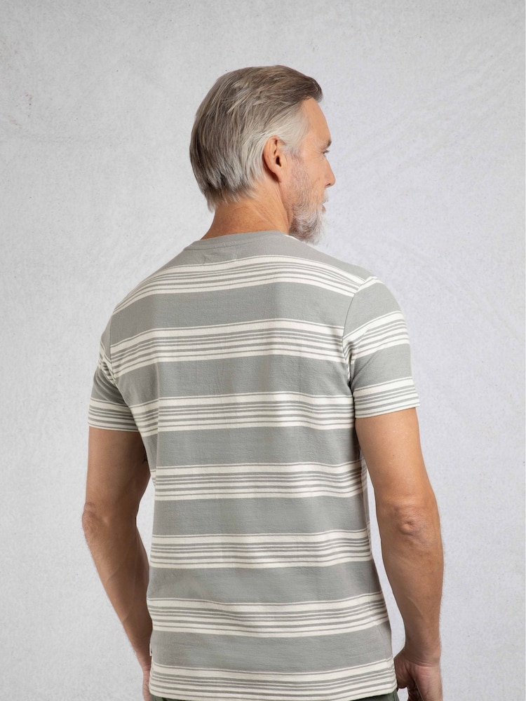 Серый - Weird Fish Xavier Crepe Stripe T-Shirt - Image 2 of 7