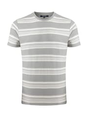 Серый - Weird Fish Xavier Crepe Stripe T-Shirt - Image 6 of 7