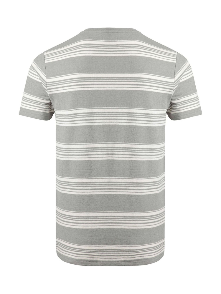 Серый - Weird Fish Xavier Crepe Stripe T-Shirt - Image 7 of 7