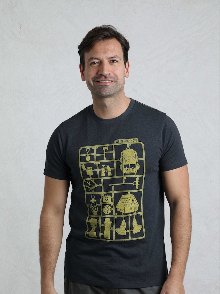 Weird Fish Blue CampKit Front Print Graphic T-Shirt - Image 1 of 6