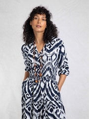 Weird Fish Blue Himanshee Printed Maxi Dress - Image 3 of 7
