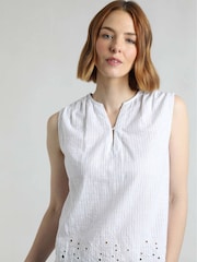 Weird Fish White Poppy Scalloped Hem Blouse - Image 1 of 7