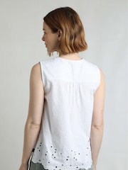 Weird Fish White Poppy Scalloped Hem Blouse - Image 2 of 7
