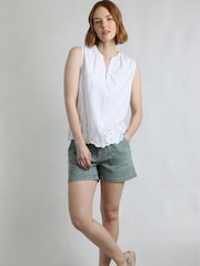 Weird Fish White Poppy Scalloped Hem Blouse - Image 3 of 7