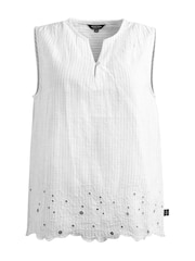 Weird Fish White Poppy Scalloped Hem Blouse - Image 6 of 7