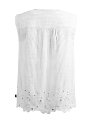 Weird Fish White Poppy Scalloped Hem Blouse - Image 7 of 7