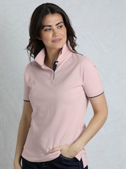 Weird Fish Pink Pammie Pique 100% Cotton Polo Shirt - Image 1 of 7