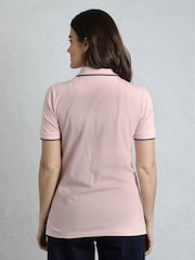 Weird Fish Pink Pammie Pique 100% Cotton Polo Shirt - Image 2 of 7